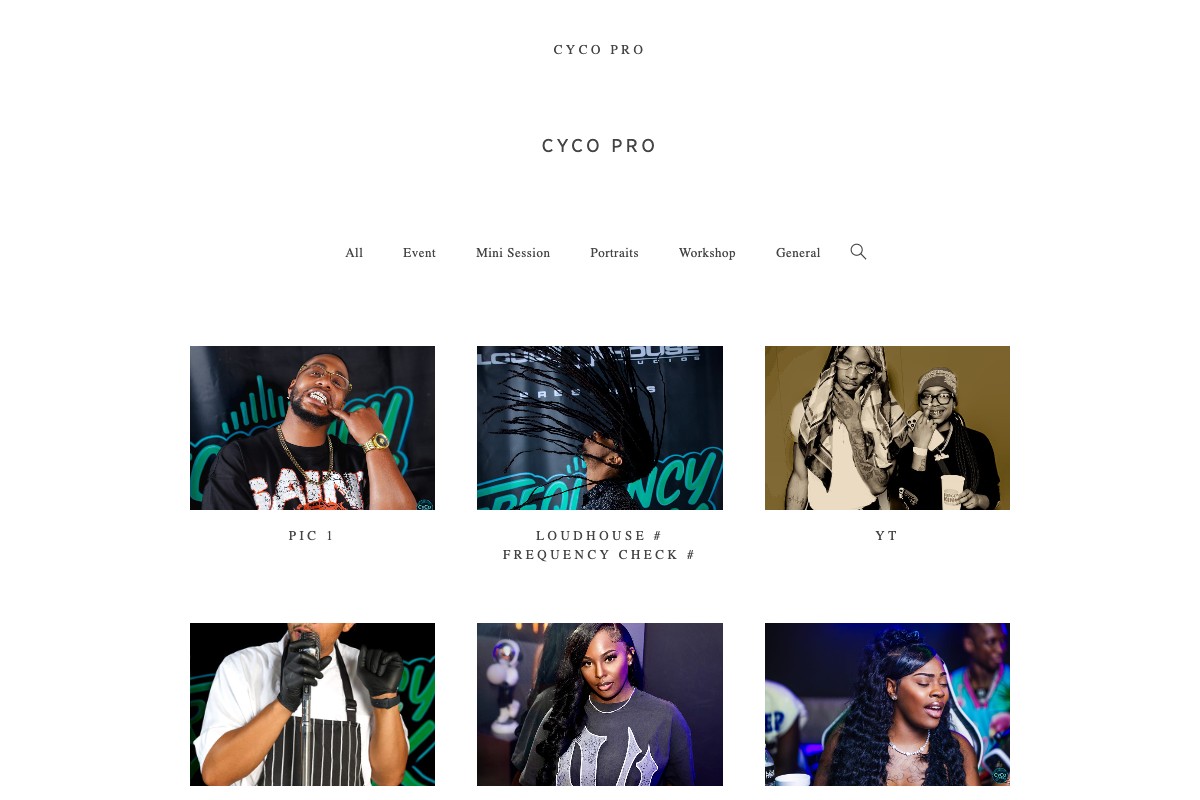 CyCo Professional Gallery website screenshot